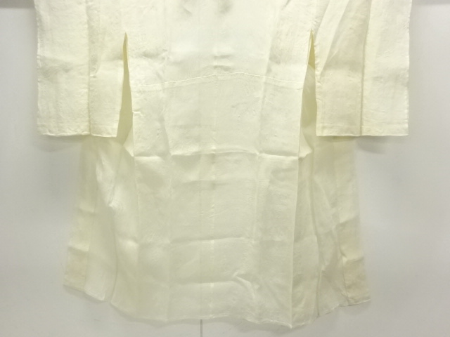 アンティーク　本麻透かし織　花模様長襦袢